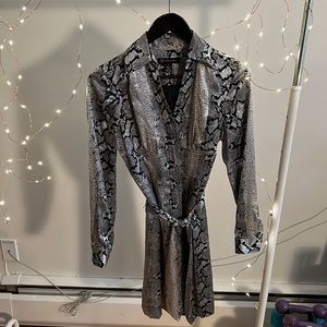 100% silk shirtdress